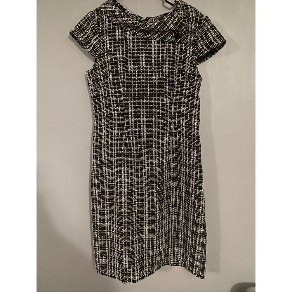 Karin Stevens Black And White Sheath Dress Size 8